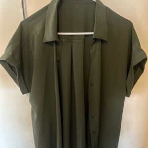 SHEIN Dark Green Short Sleeve Shirt
